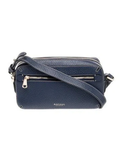 Pre-owned Aspinal Of London Leather Crossbody Bag In Blue