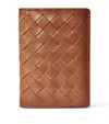 Aspinal Of London Leather Double Fold Card Holder In Brown