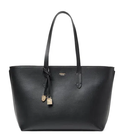 Aspinal Of London Leather East West Tote Bag In Black