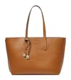 Aspinal Of London Leather East West Tote Bag In Brown