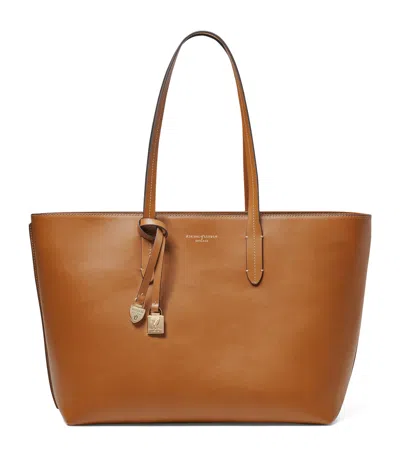Aspinal Of London Leather East West Tote Bag In Brown