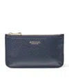 Aspinal Of London Womens Navy Ella Brand-embellished Leather Cardholder In Navy