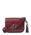 Aspinal Of London Womens Ella Woven Leather Cross-body Bag Burgundy In Burgundy
