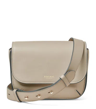 Aspinal Of London Leather Ella Cross-body Bag In Grey