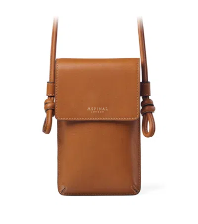 Aspinal Of London Leather Ella Phone Pouch In Brown