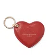 Aspinal Of London Leather Heart Keyring In Red