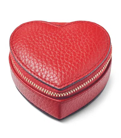 Aspinal Of London Leather Heart Watch And Ring Box In Multi