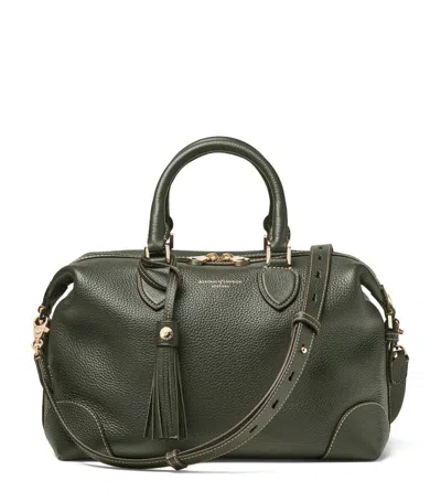 Aspinal Of London Leather Hudson Bowling Bag In Green