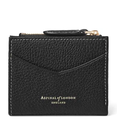Aspinal Of London Leather Hudson Coin And Card Holder In Black