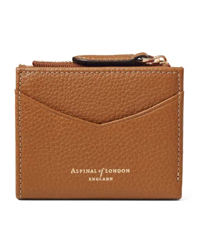 Aspinal Of London Leather Hudson Coin And Card Holder In Brown