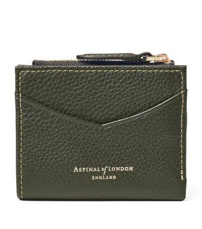 Aspinal Of London Leather Hudson Coin And Card Holder In Green