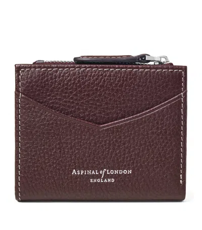 Aspinal Of London Leather Hudson Coin And Card Holder In Red