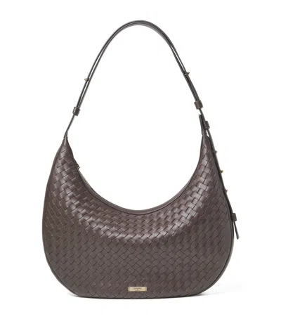 Aspinal Of London Leather Hudson Crescent Cross-body Bag In Brown