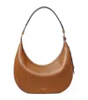 Aspinal Of London Leather Hudson Crescent Cross-body Bag In Brown