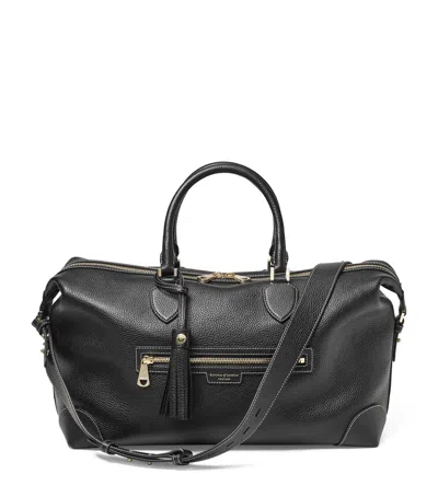 Aspinal Of London Leather Hudson Flight Bag In Black