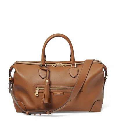 Aspinal Of London Leather Hudson Flight Bag In Brown