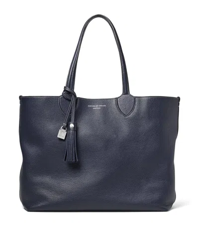 Aspinal Of London Leather Hudson Tote Bag In Blue