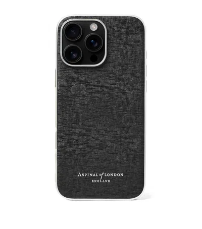 Aspinal Of London Leather Iphone 16 Pro Max Case In Black