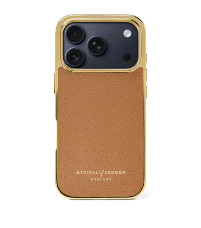 Aspinal Of London Leather Iphone 17 Pro Case In Brown