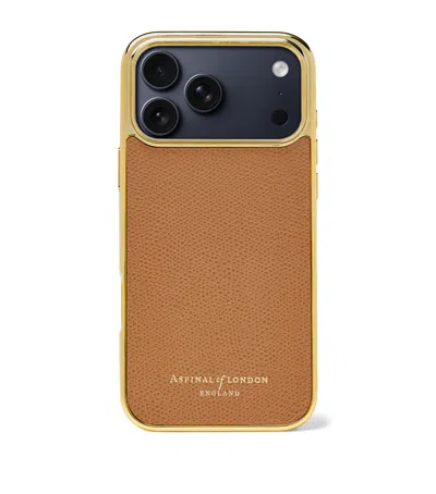 Aspinal Of London Leather Iphone 17 Pro Case In Brown