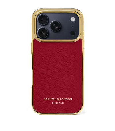 Aspinal Of London Leather Iphone 17 Pro Case In Red