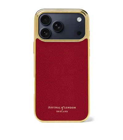 Aspinal Of London Leather Iphone 17 Pro Max Case In Red