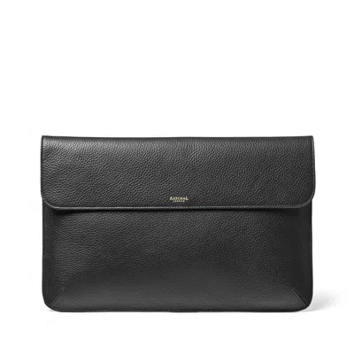 Aspinal Of London Leather Laptop Case In Black