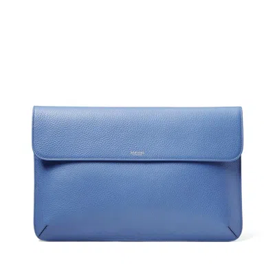 Aspinal Of London Leather Laptop Case In Blue