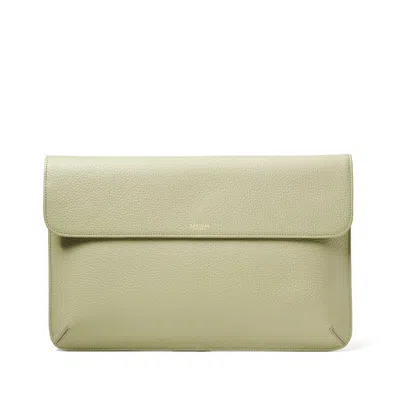 Aspinal Of London Leather Laptop Case In Green