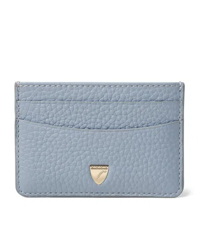 Aspinal Of London Leather Logo Card Holder In Blue