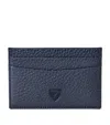 Aspinal Of London Leather Logo Card Holder In Navy