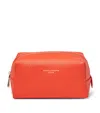 Aspinal Of London Leather London Make-up Bag In Orange