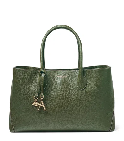 Aspinal Of London Leather London Tote Bag In Green