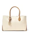 Aspinal Of London Womens Taupe London Logo-print Leather Tote Bag In Neutral