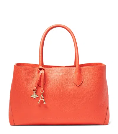 Aspinal Of London Leather London Tote Bag In Orange