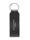 Aspinal Of London Leather Loop Keyring In Black