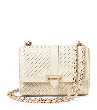 Aspinal Of London Womens Ivory Lottie Slot-weave Leather Crossbody Bag