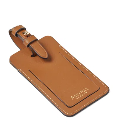 Aspinal Of London Leather Luggage Tag In Brown