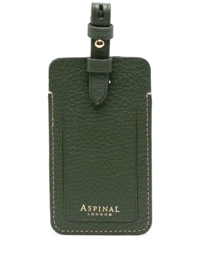 Aspinal Of London Leather Luggage Tag In Green