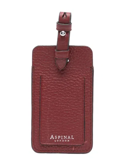 Aspinal Of London Leather Luggage Tag In Red