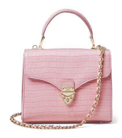 Aspinal Of London Leather Mayfair Midi Bag In Lilac