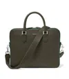 Aspinal Of London Mens Forestgreen Slim Mount Street Leather Laptop Bag In Green