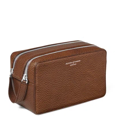 Aspinal Of London Leather Mount Street Toiletries Bag In Brown