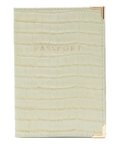 Aspinal Of London Leather Passport Cover In Green