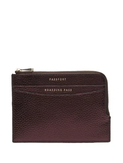 Aspinal Of London Leather Passport Cover In Brown