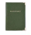Aspinal Of London Leather Passport Cover In Green