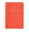 Aspinal Of London Leather Passport Cover In Orange