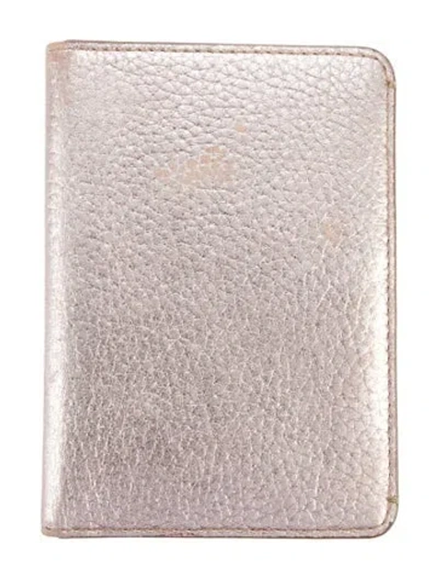 Pre-owned Aspinal Of London Leather Passport Holder In Gold