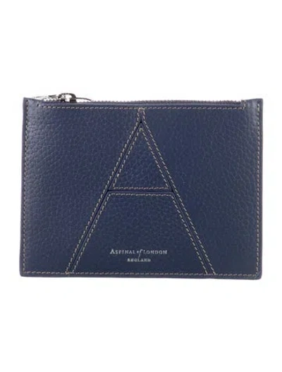 Pre-owned Aspinal Of London Leather Printed Wallet In Blue