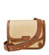 Aspinal Of London Leather Raffia-front Ella Cross-body Bag